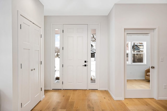 foyer featuring light wood-type flooring