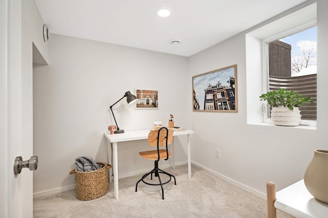 view of carpeted office