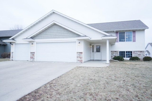 view of front of home featuring a garage