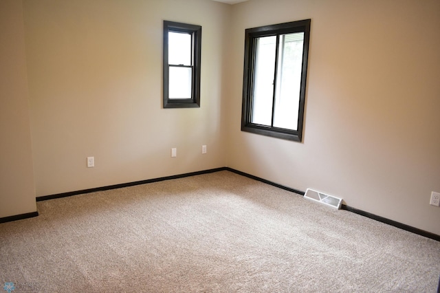 unfurnished room with carpet and a healthy amount of sunlight