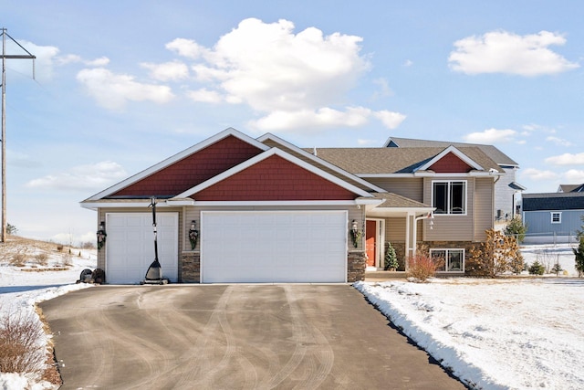 view of front of house with a garage