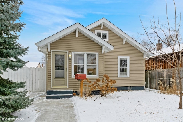 view of bungalow