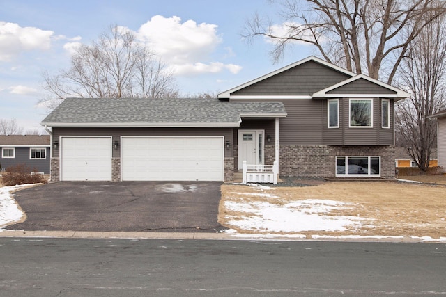 tri-level home with a garage