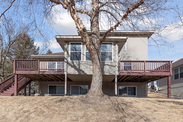 rear view of house with a deck