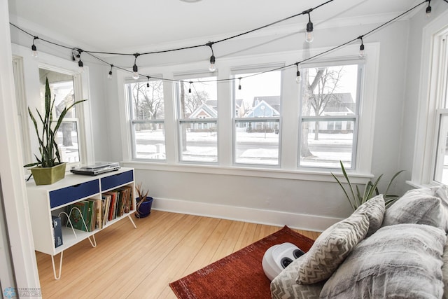 sitting room featuring wood-type flooring