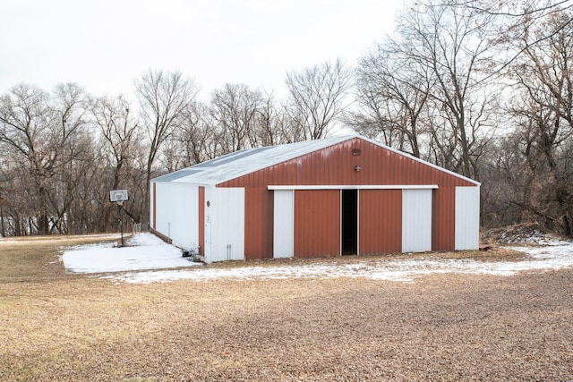 view of snow covered structure