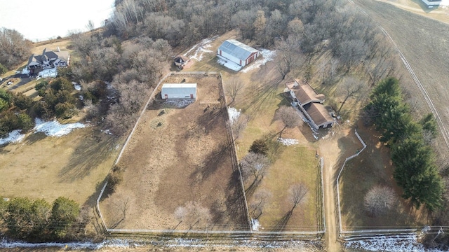 aerial view with a rural view