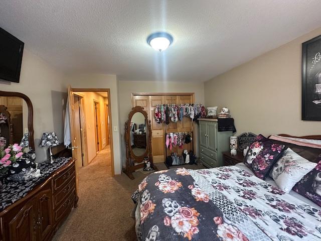 112 Bay Rd, Coleraine, MN 55722 - carpeted bedroom featuring a closet and a textured ceiling