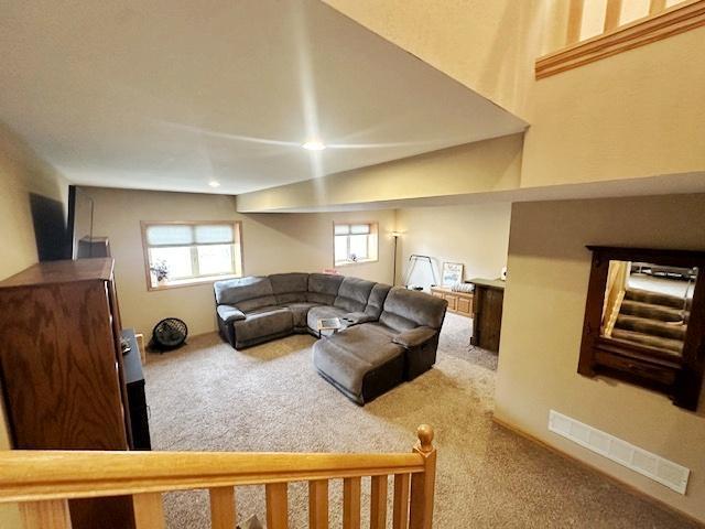 112 Bay Rd, Coleraine, MN 55722 - living room with carpet floors