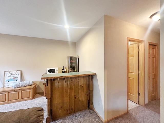 112 Bay Rd, Coleraine, MN 55722 - bar area with light colored carpet and baseboards