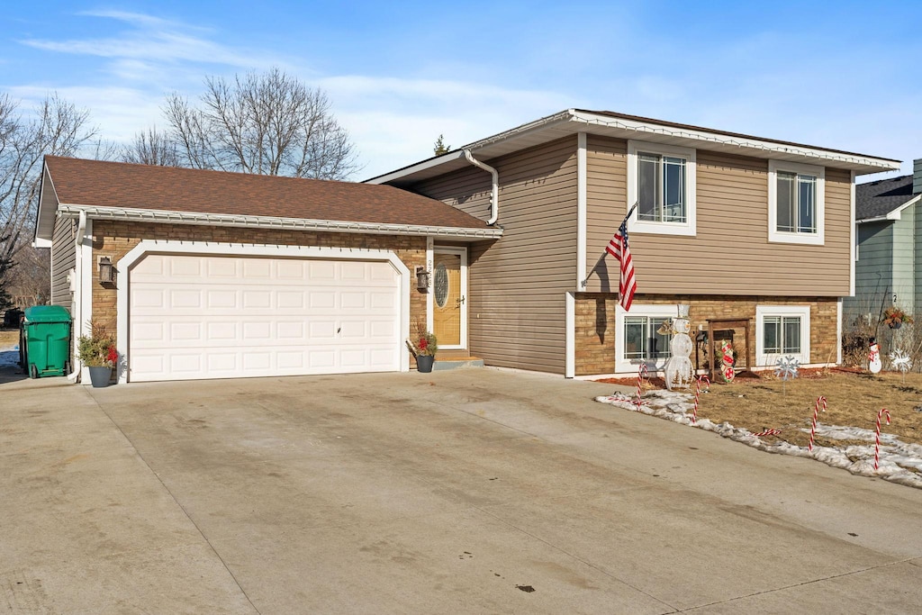 tri-level home featuring a garage