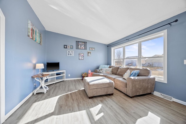 living room featuring light wood-type flooring