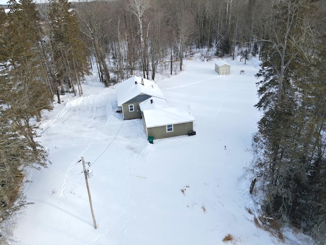 view of snowy aerial view