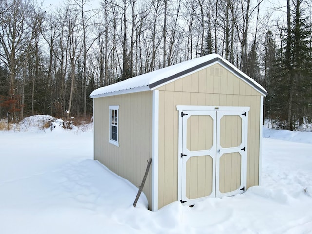 view of snow covered structure