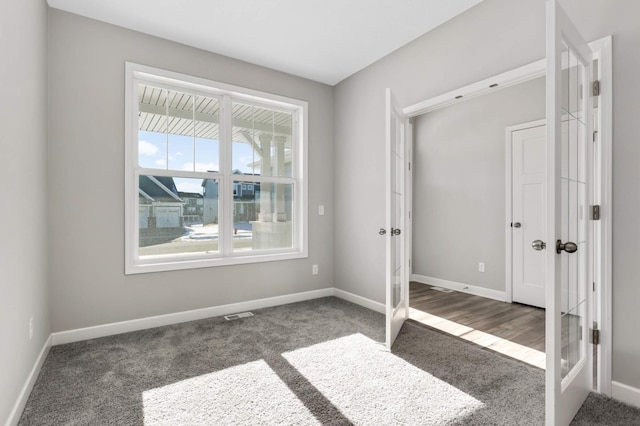 interior space with french doors