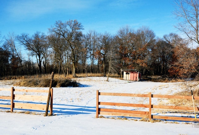 view of snowy yard