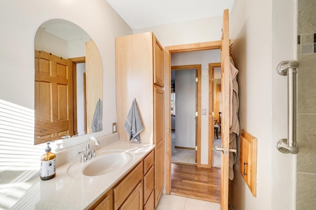 bathroom featuring vanity and tile patterned floors