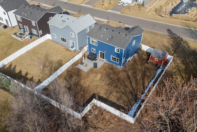 aerial view with a residential view