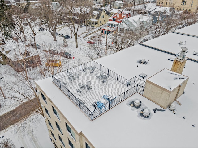 view of snowy aerial view