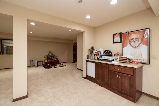 interior space with light colored carpet