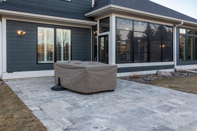 view of patio / terrace with a grill