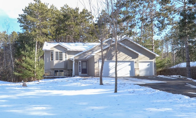 view of front of house with a garage