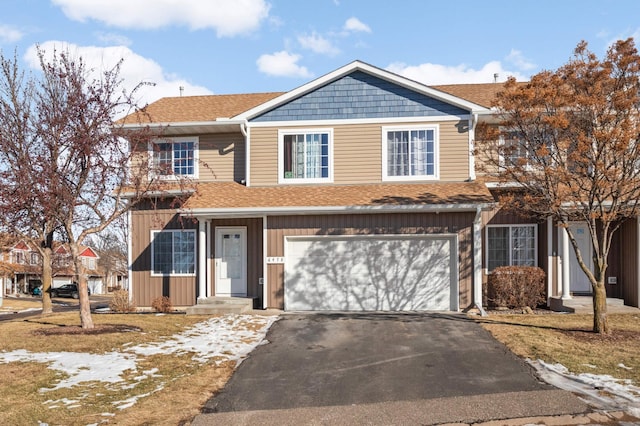 front facade with a garage