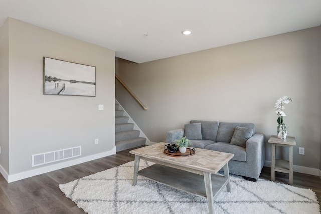 living room featuring hardwood / wood-style flooring