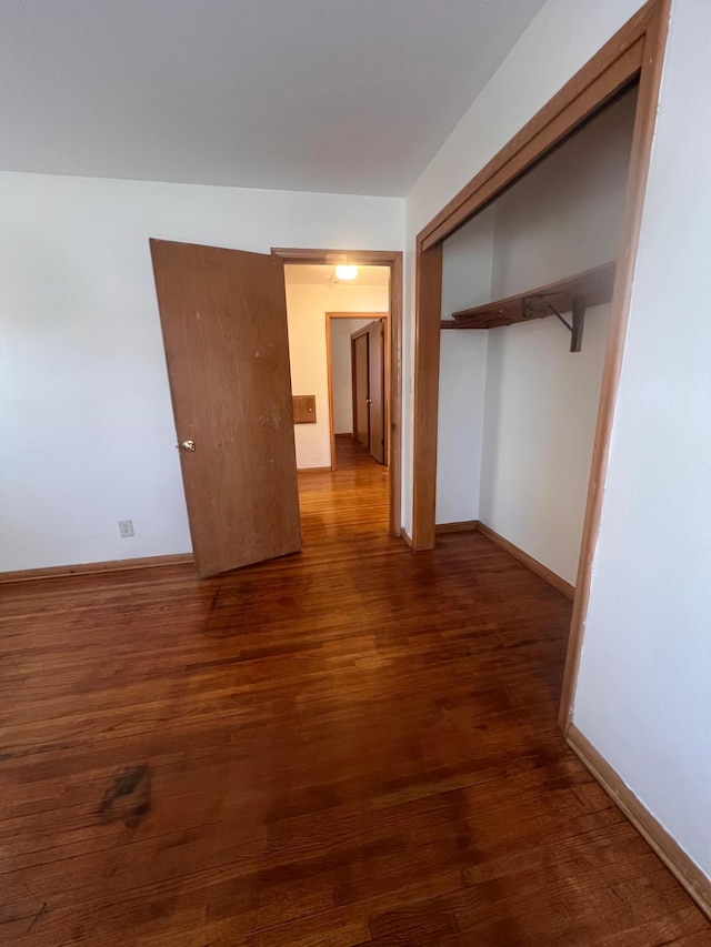 interior space featuring dark hardwood / wood-style flooring