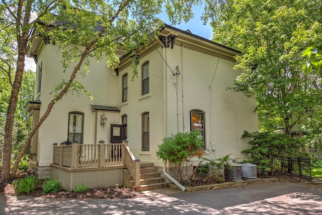 view of front of house with central AC