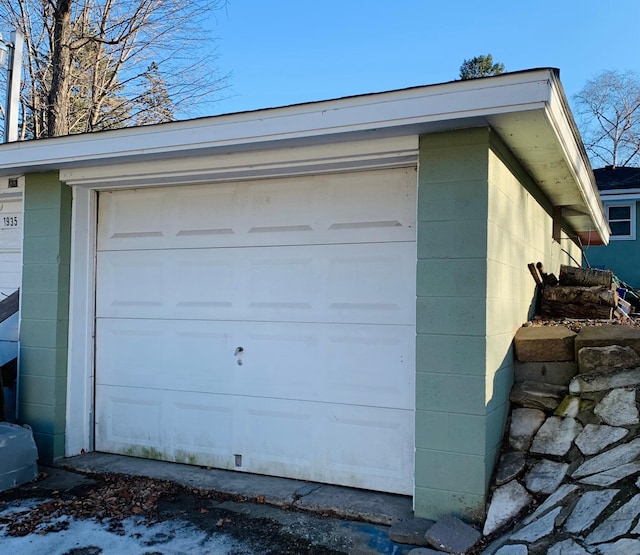 view of garage