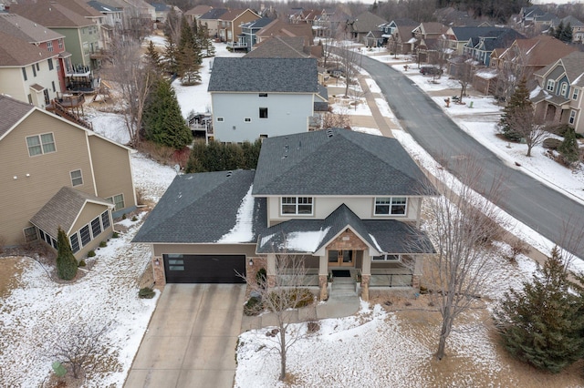 view of snowy aerial view