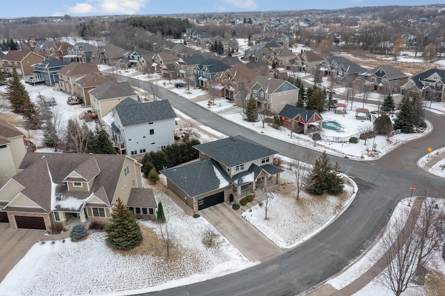 view of snowy aerial view