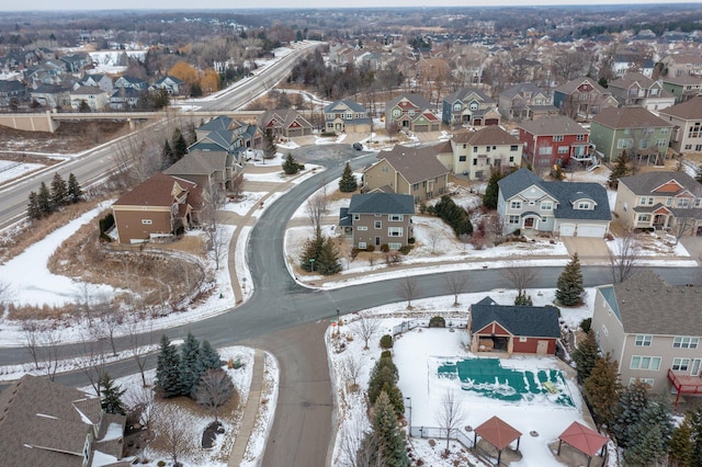 view of snowy aerial view