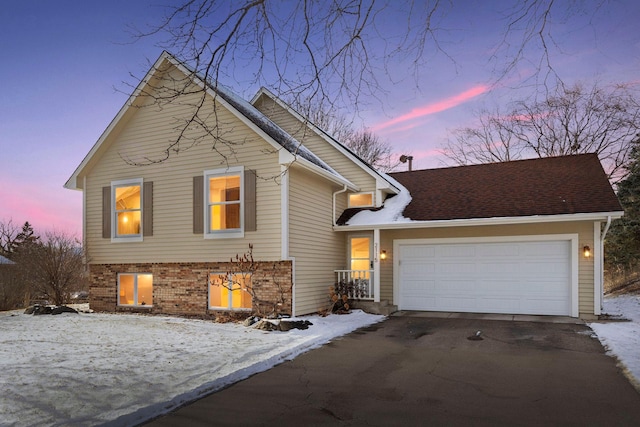 view of front facade with a garage