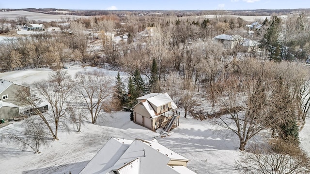 view of snowy aerial view