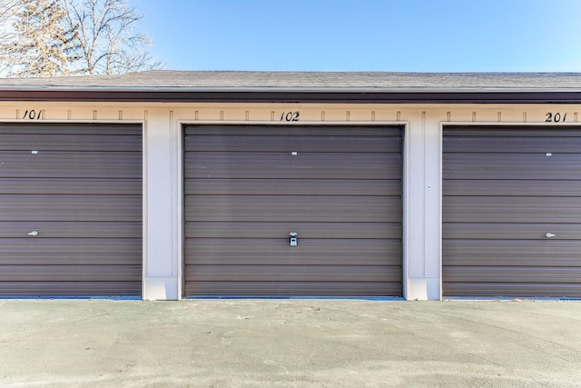 view of garage