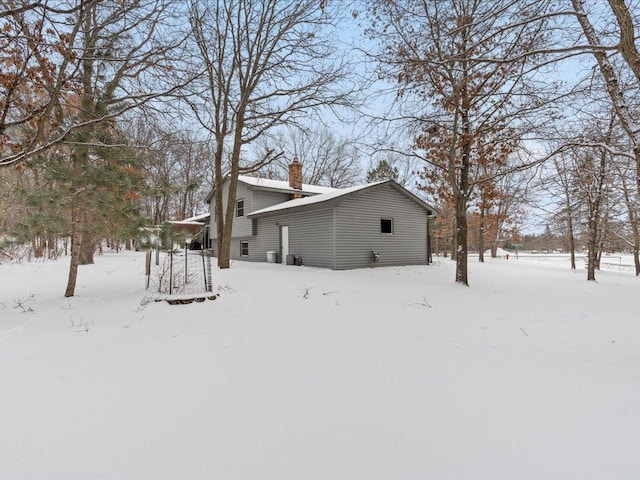 view of snowy exterior