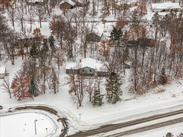 view of snowy aerial view