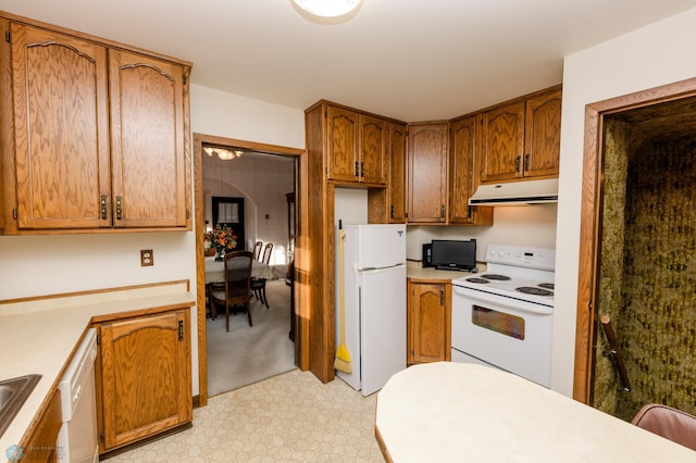 kitchen with white appliances