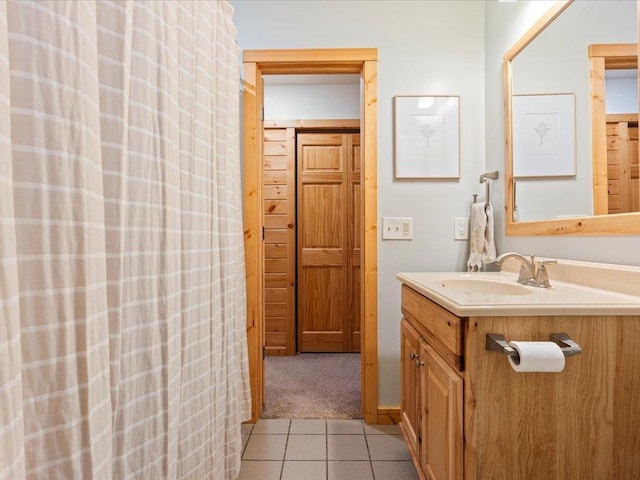 bathroom featuring vanity and tile patterned floors