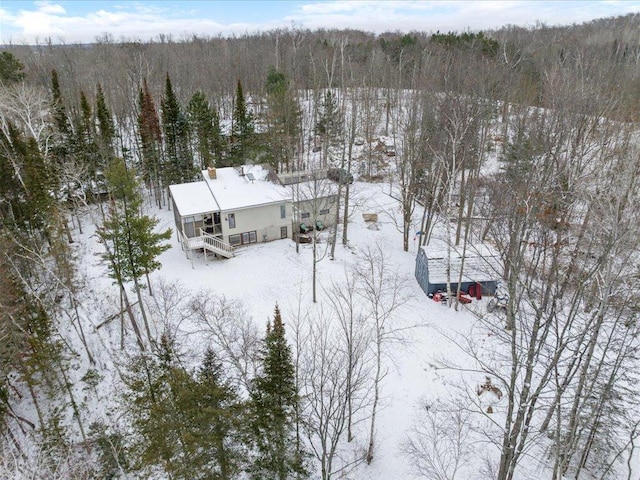 view of snowy aerial view