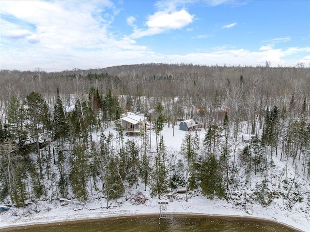 view of snowy aerial view