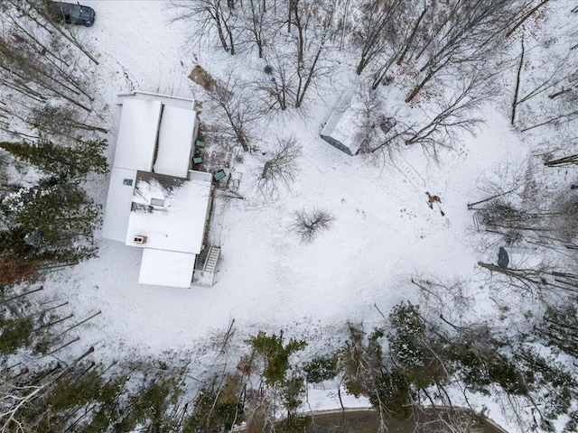 view of snowy aerial view