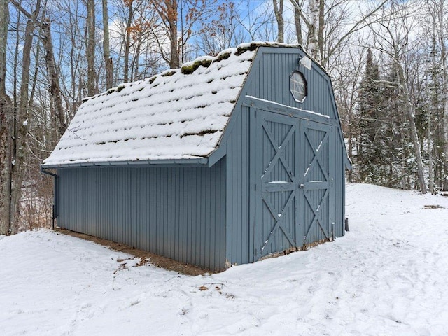 view of snow covered structure