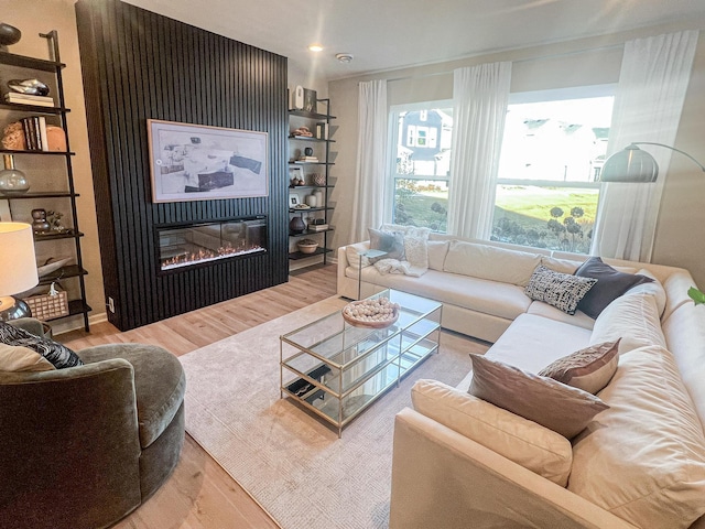 living room featuring hardwood / wood-style flooring