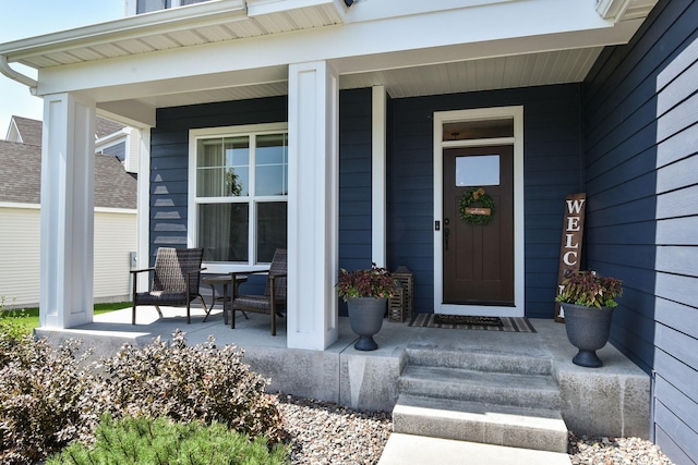 entrance to property with a porch