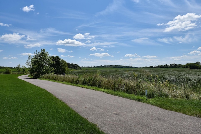 view of road featuring a rural view