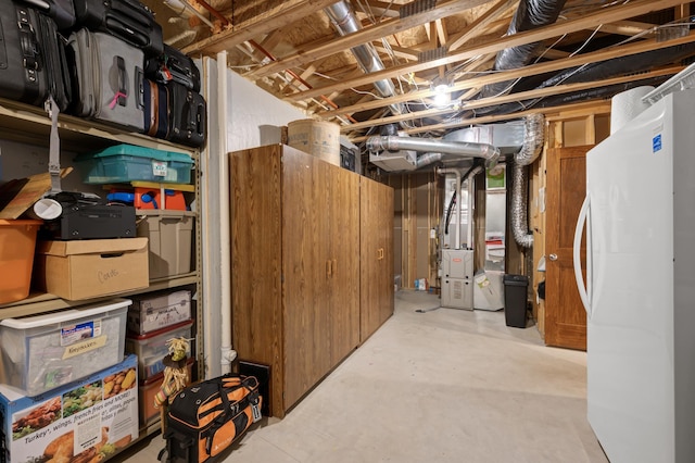 storage room with heating unit