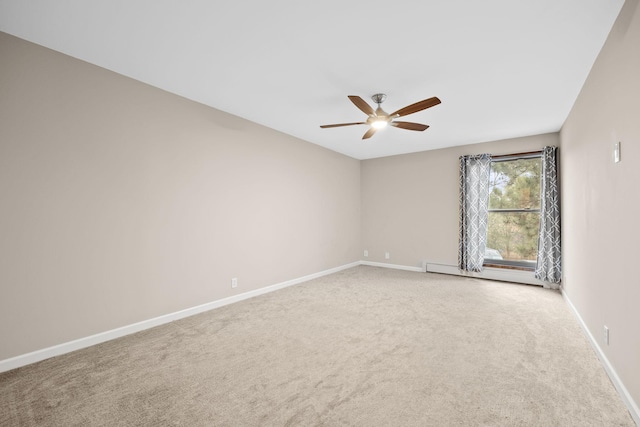 9700 Portland Ave S Unit 226, Bloomington, MN 55420 - empty room with ceiling fan, baseboards, carpet, and a baseboard heating unit